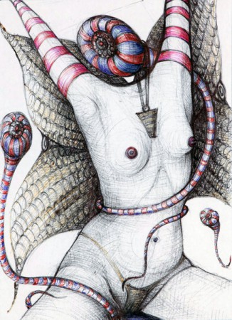 05 Bez názvu, 2008, perokresba, 32 x 27 cm